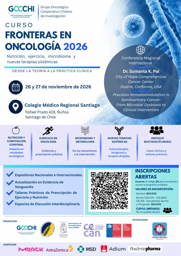 Afiche Curso Fronteras en Oncología 2026